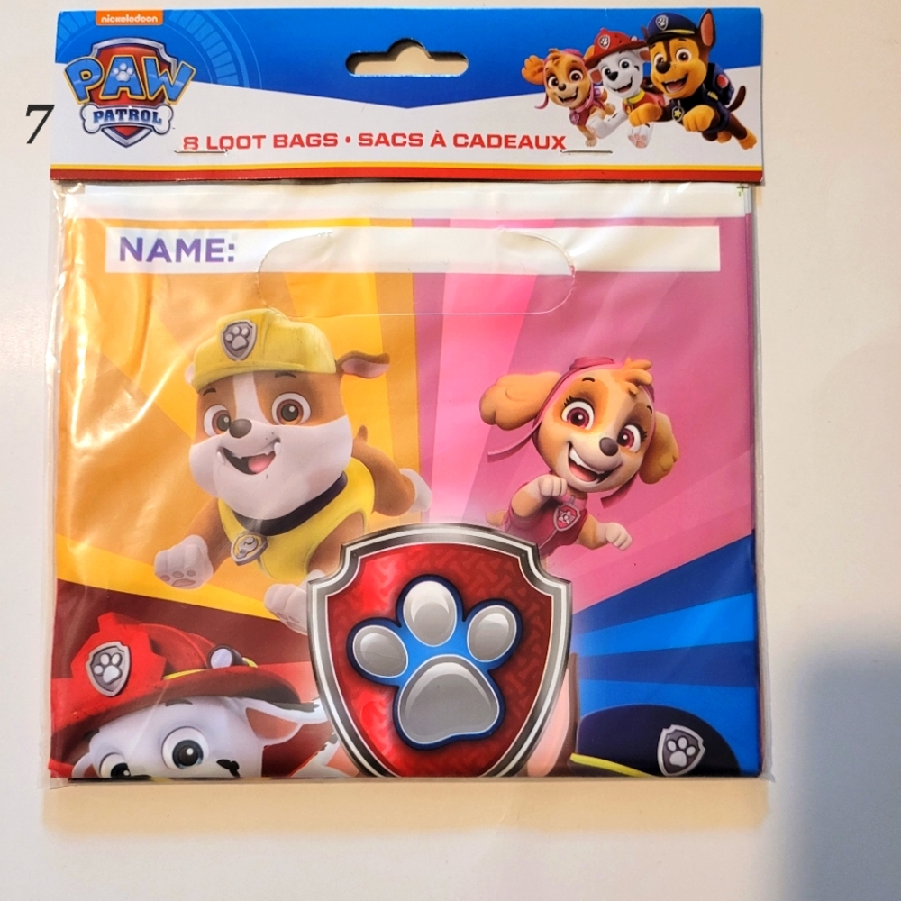 7 variety packs /75 pieces+/$40 BUNDLE Paw patrol party pack decor souvenirs NWT